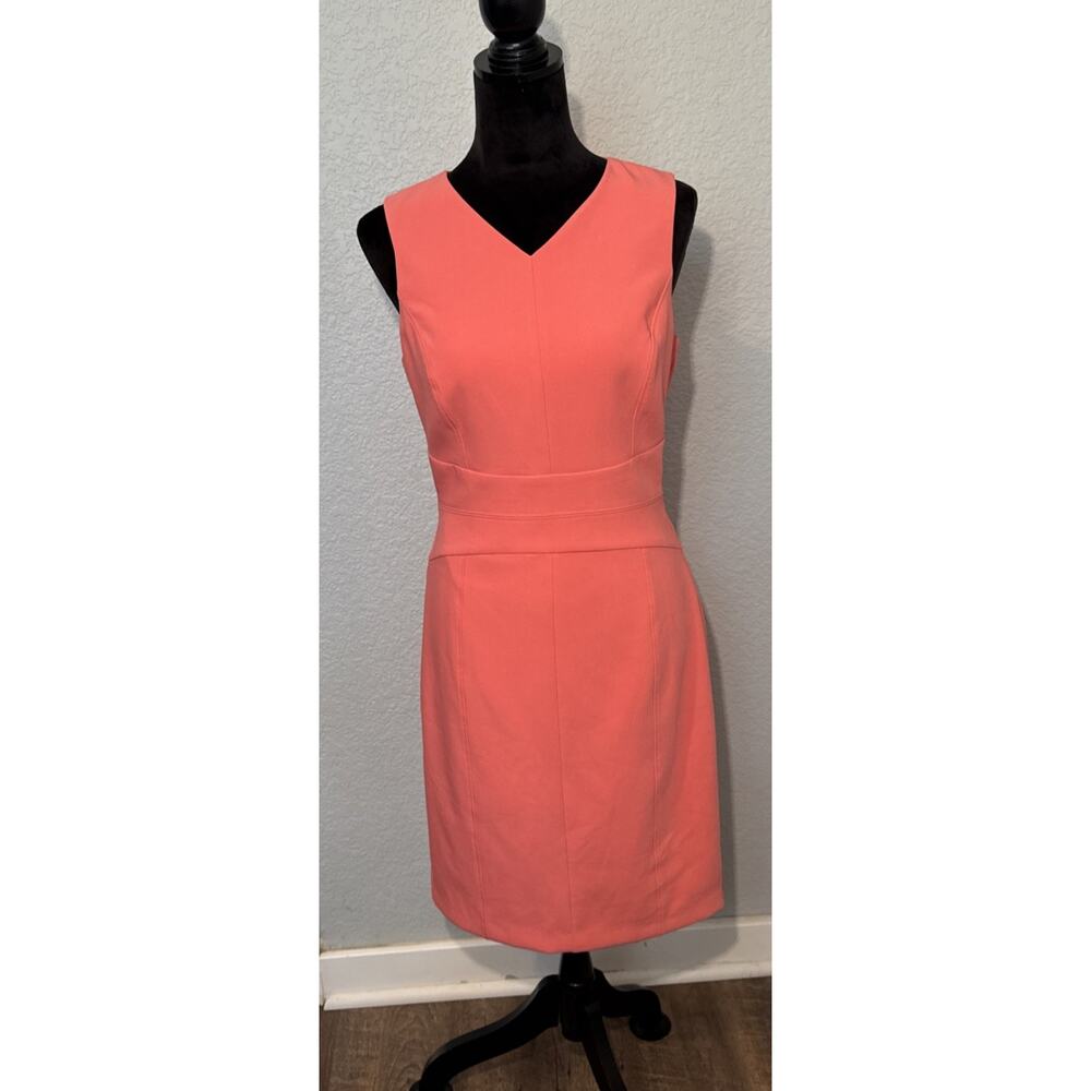 White House Black Market Seamed Sheath Dress Salmon Sz 6